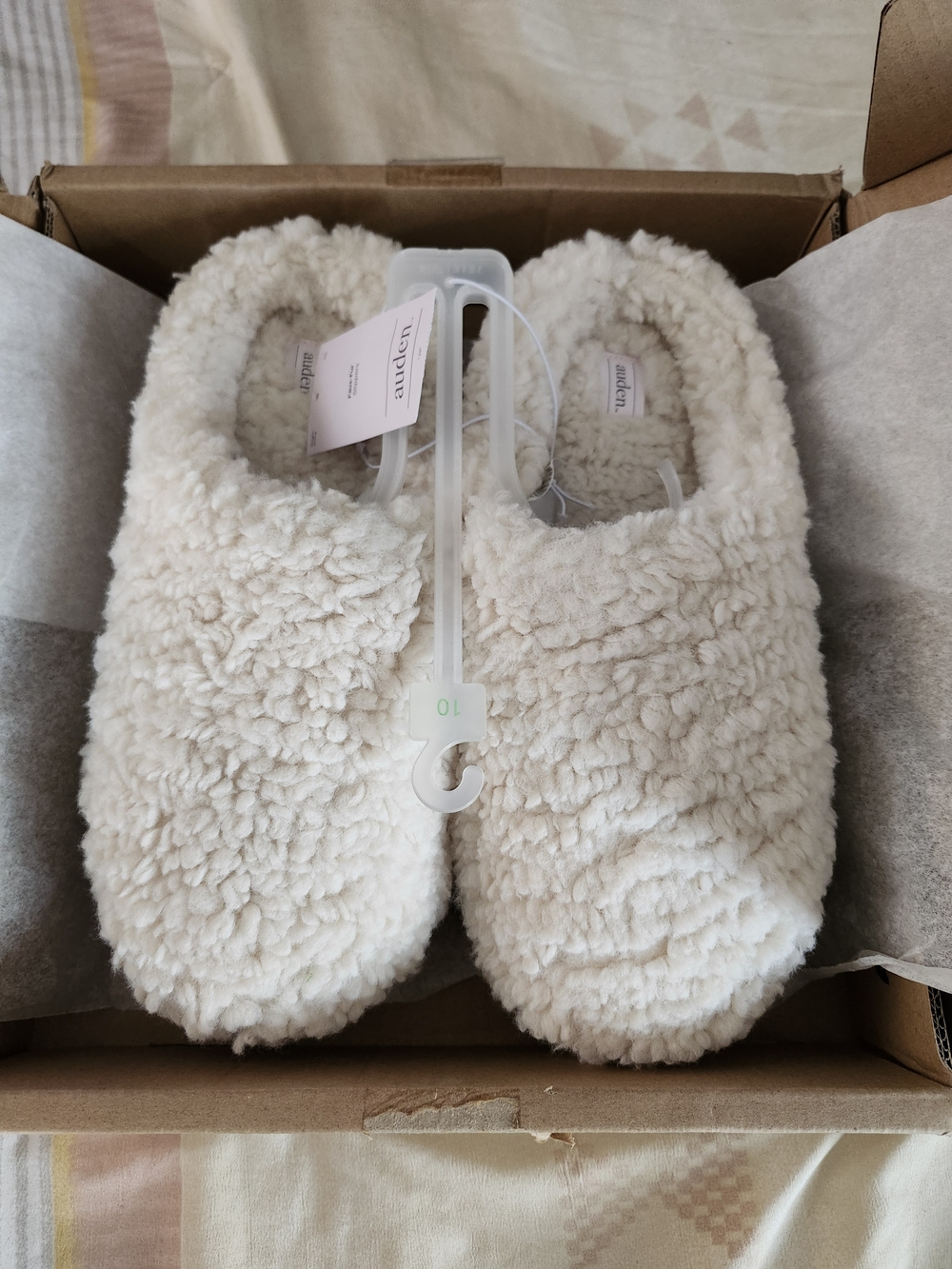 Auden Plush Sherpa Slippers - Cream